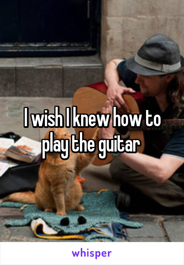 I wish I knew how to play the guitar 