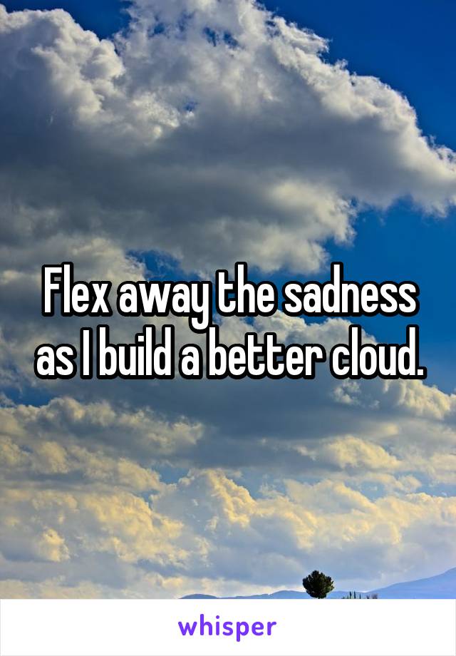 Flex away the sadness as I build a better cloud.