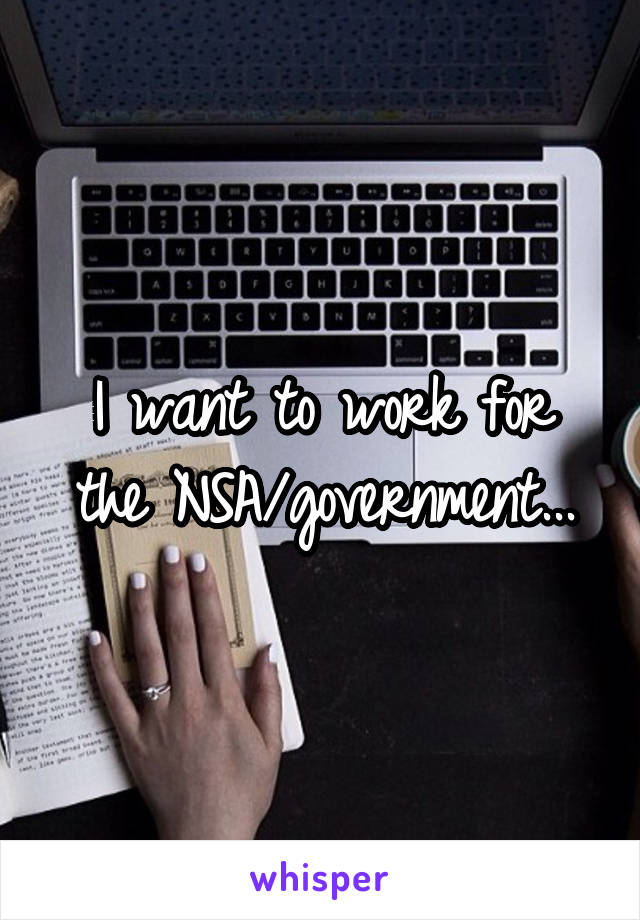 I want to work for the NSA/government...