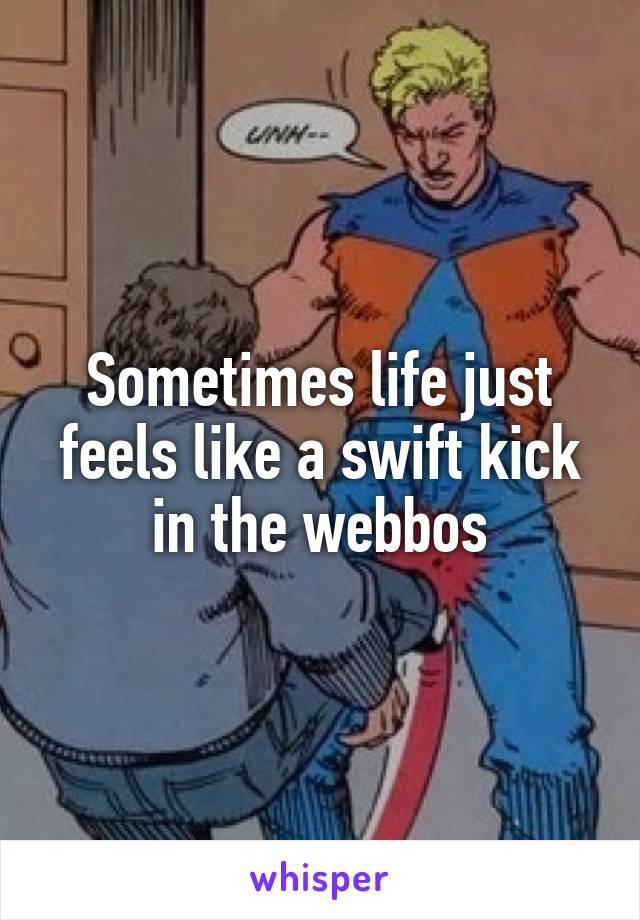 Sometimes life just feels like a swift kick in the webbos