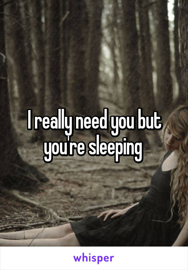 I really need you but you're sleeping 