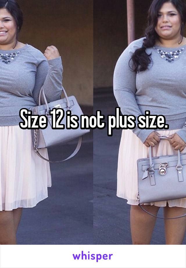 Size 12 is not plus size.
