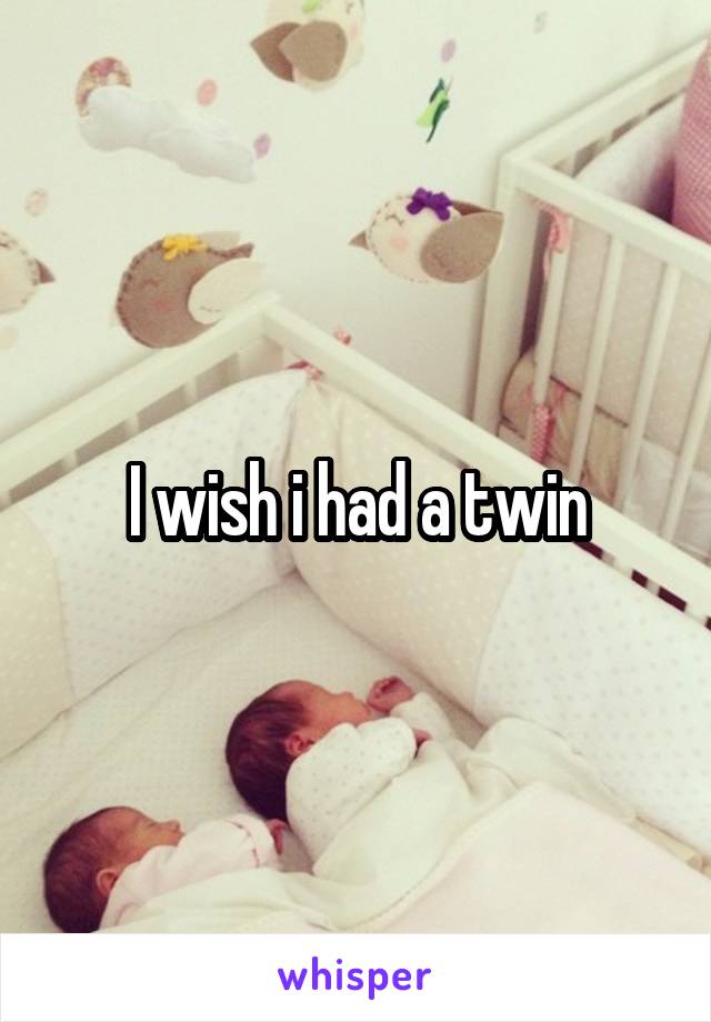 I wish i had a twin