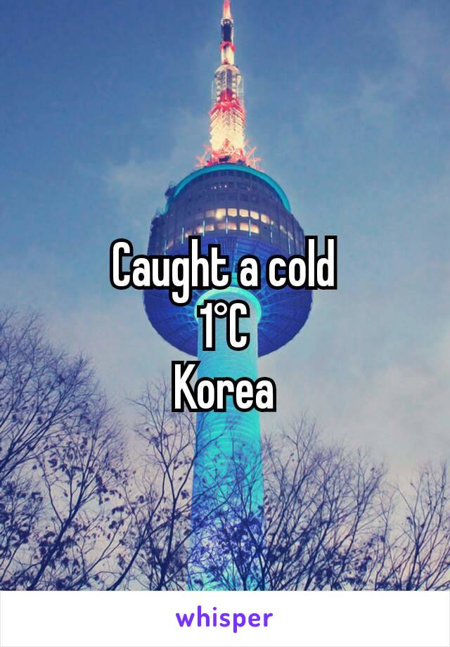Caught a cold
1°C
Korea