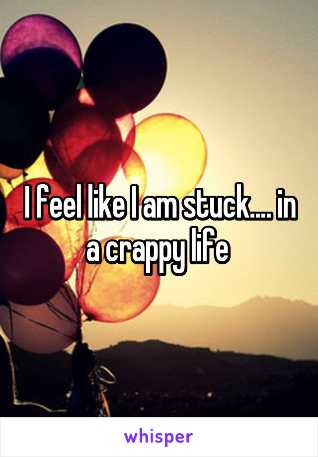 I feel like I am stuck.... in a crappy life 