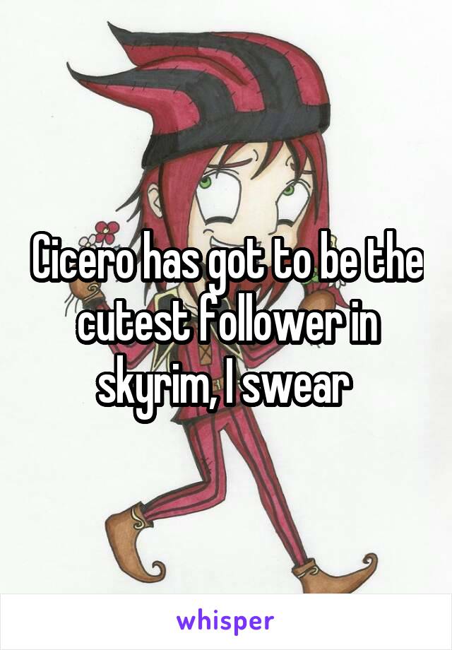 Cicero has got to be the cutest follower in skyrim, I swear 