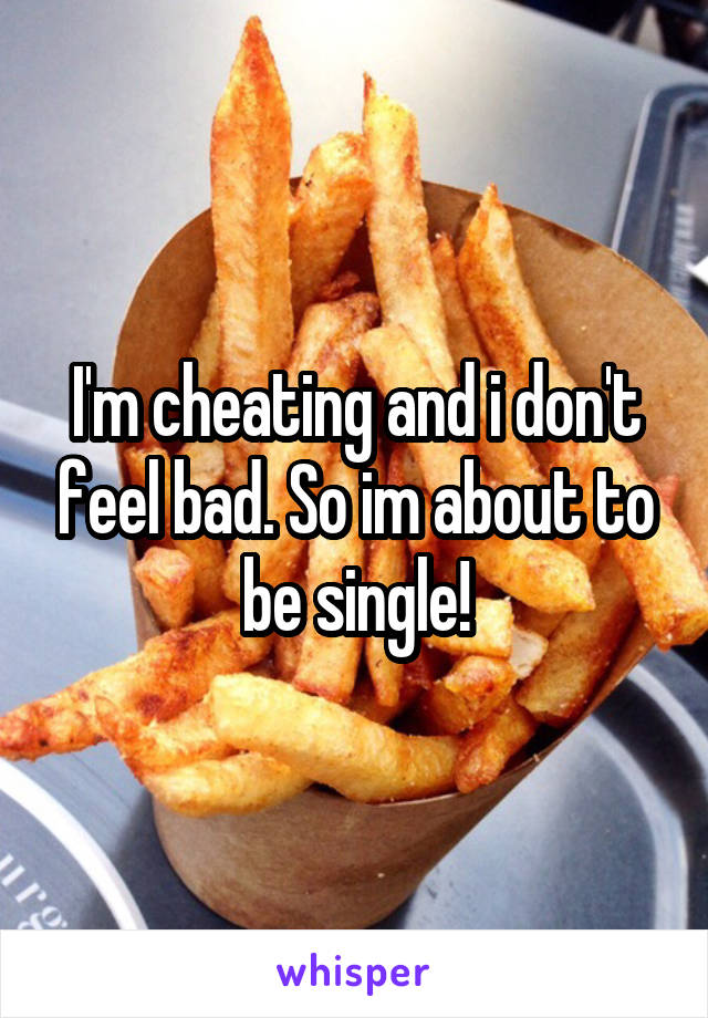 I'm cheating and i don't feel bad. So im about to be single!