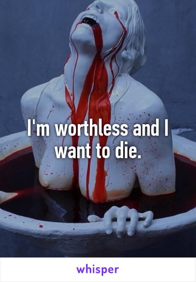 I'm worthless and I want to die.