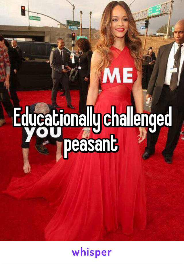 Educationally challenged peasant 