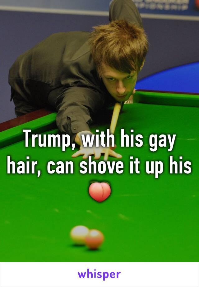 Trump, with his gay hair, can shove it up his 🍑