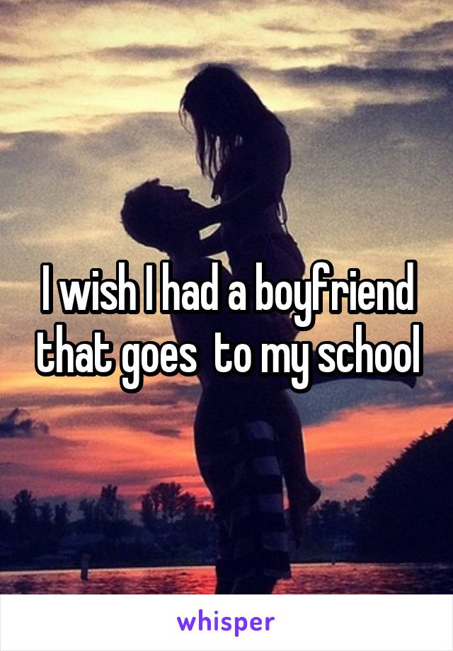 I wish I had a boyfriend that goes  to my school