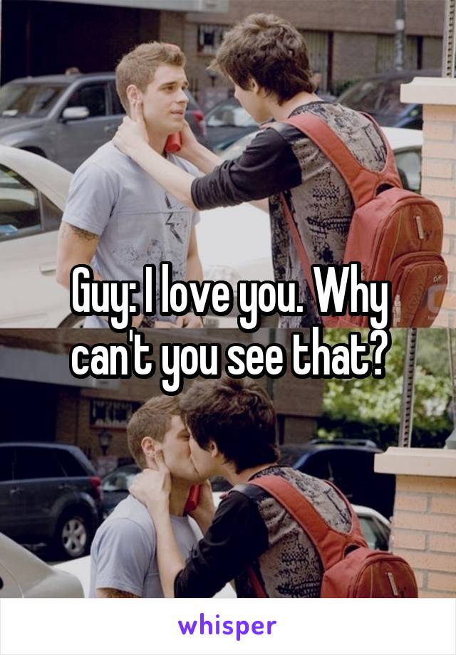 Guy: I love you. Why can't you see that?