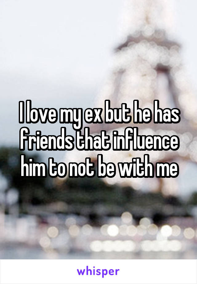 I love my ex but he has friends that influence him to not be with me