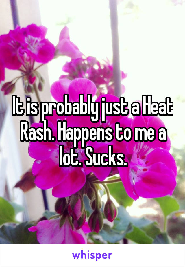 It is probably just a Heat Rash. Happens to me a lot. Sucks.
