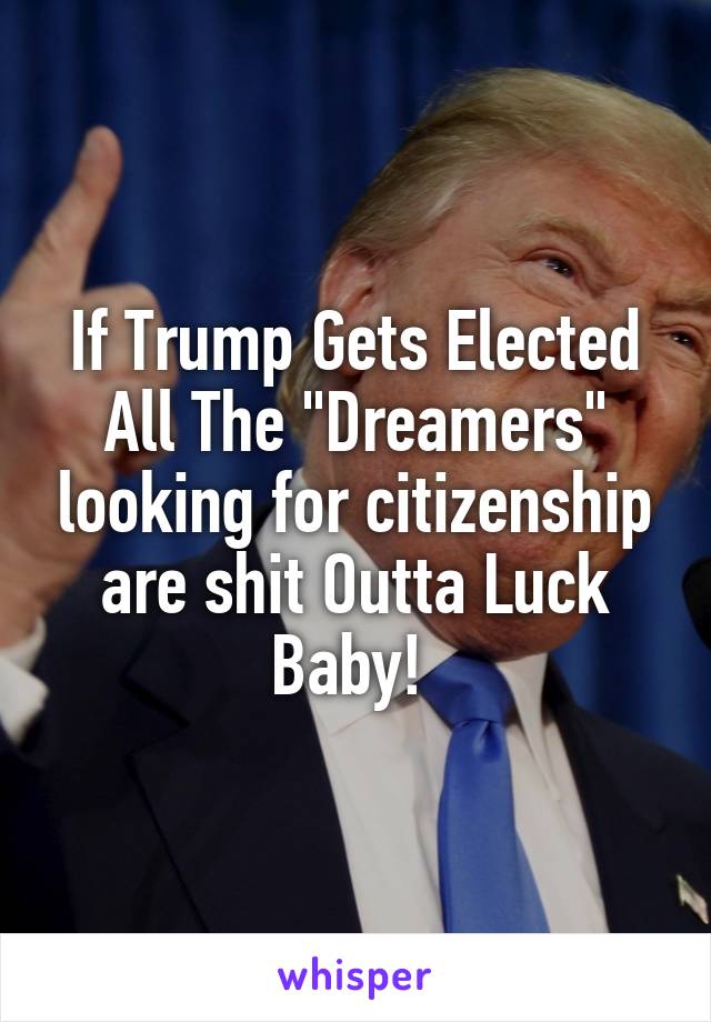 If Trump Gets Elected All The "Dreamers" looking for citizenship are shit Outta Luck Baby! 