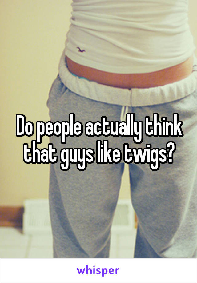Do people actually think that guys like twigs?