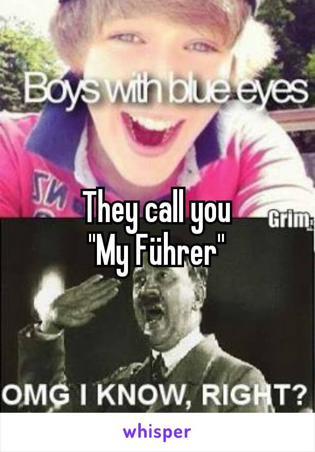 They call you
"My Führer"