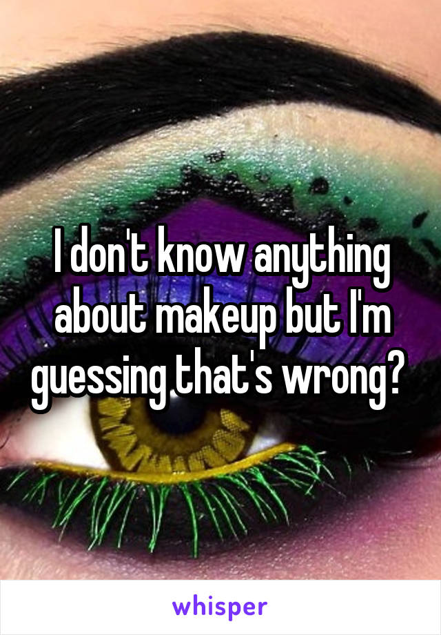 I don't know anything about makeup but I'm guessing that's wrong? 