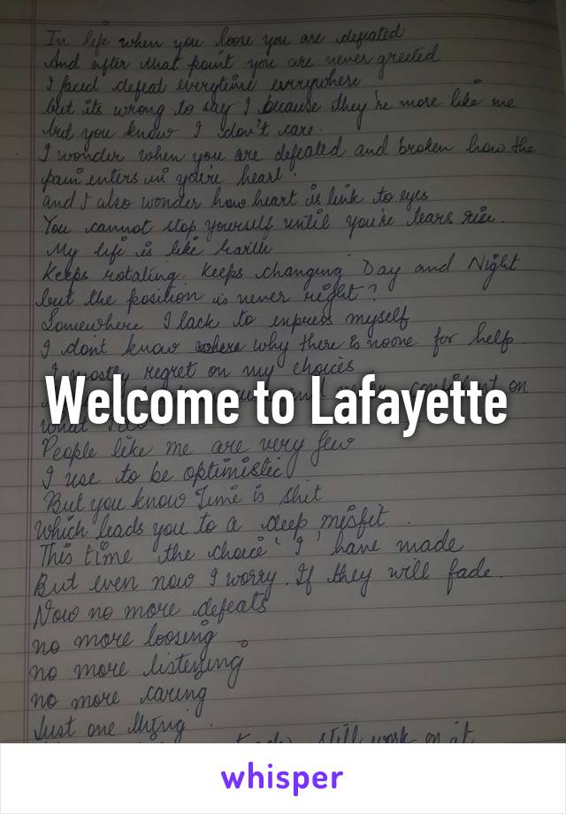 Welcome to Lafayette 