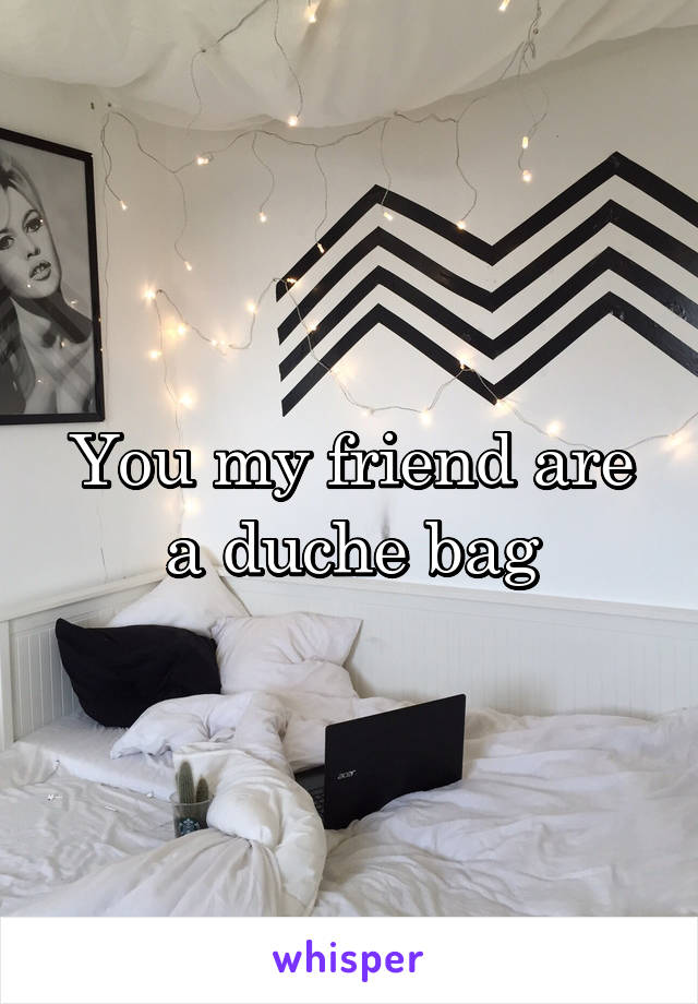 You my friend are a duche bag