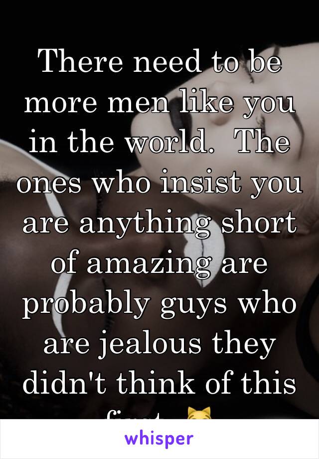 There need to be more men like you in the world.  The ones who insist you are anything short of amazing are probably guys who are jealous they didn't think of this first. 😹