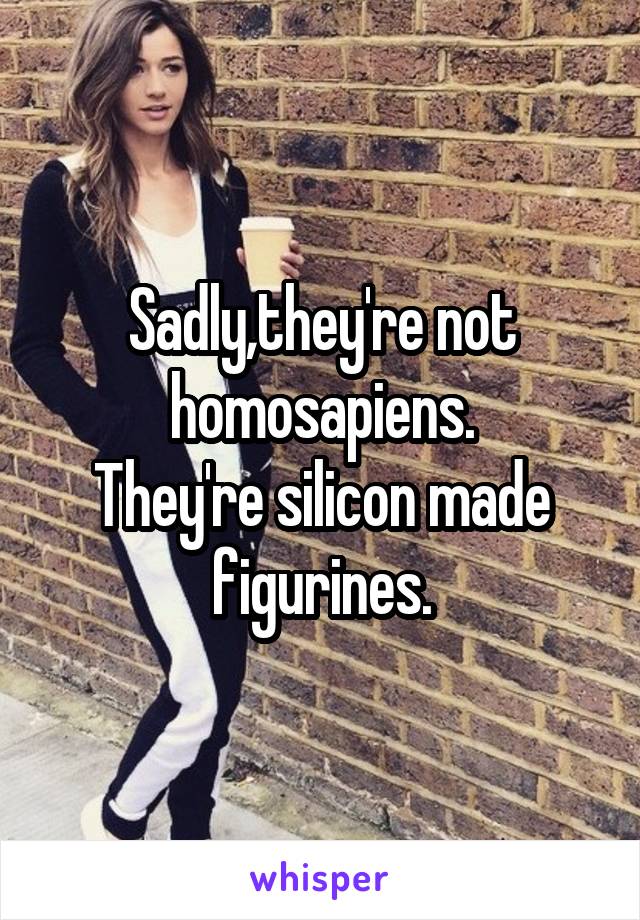 Sadly,they're not homosapiens.
They're silicon made figurines.