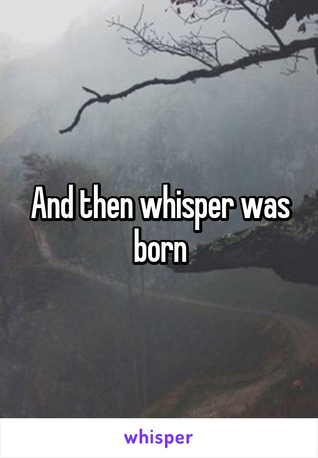 And then whisper was born