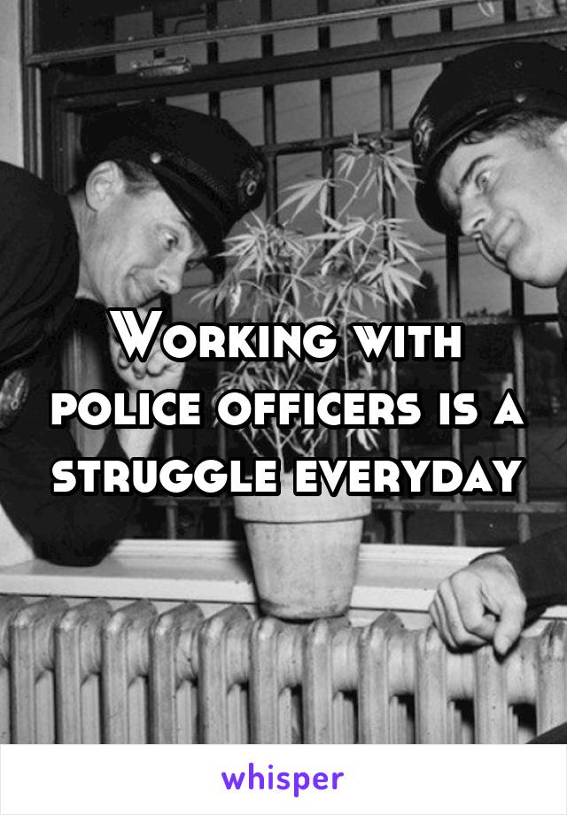Working with police officers is a struggle everyday