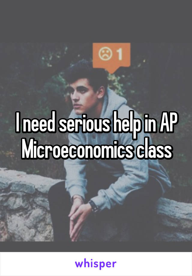 I need serious help in AP Microeconomics class
