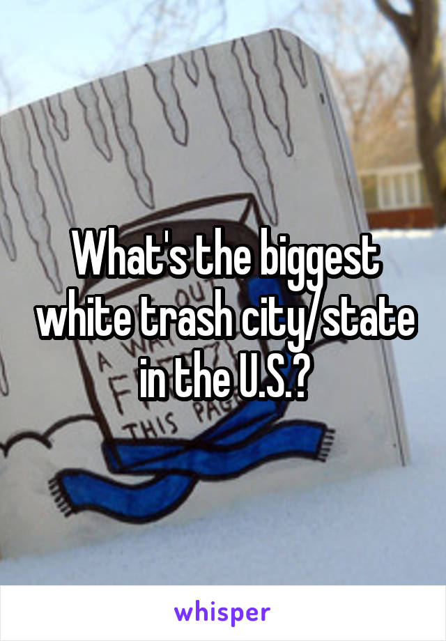 What's the biggest white trash city/state in the U.S.?
