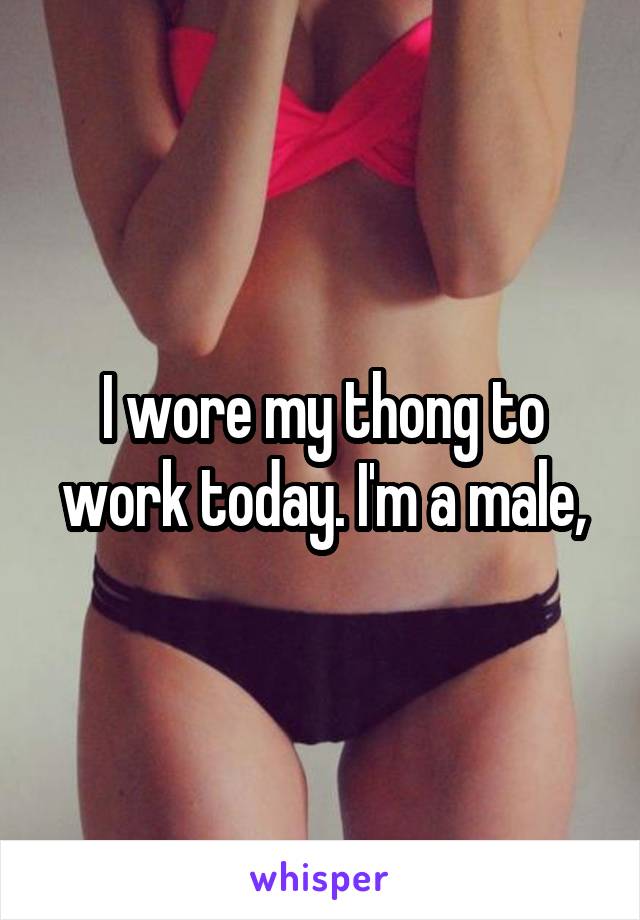 I wore my thong to work today. I'm a male,