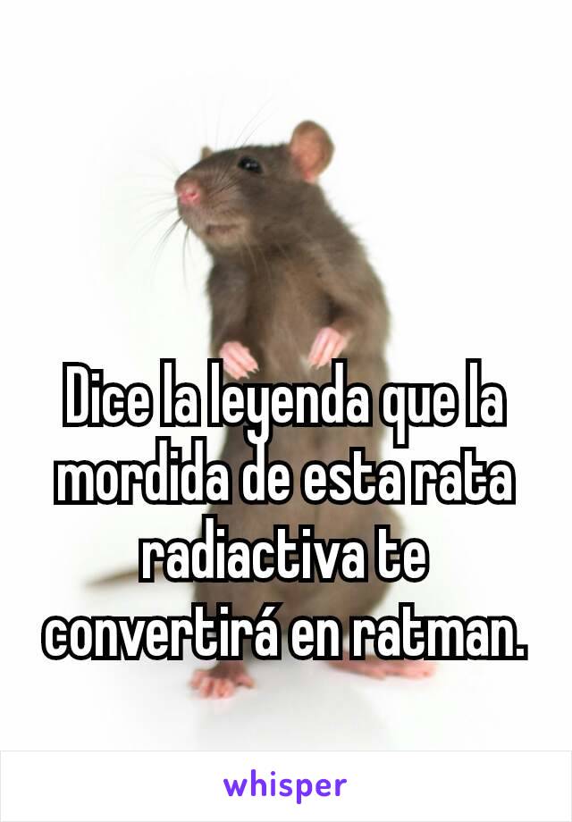 Dice la leyenda que la mordida de esta rata radiactiva te convertirá en ratman.