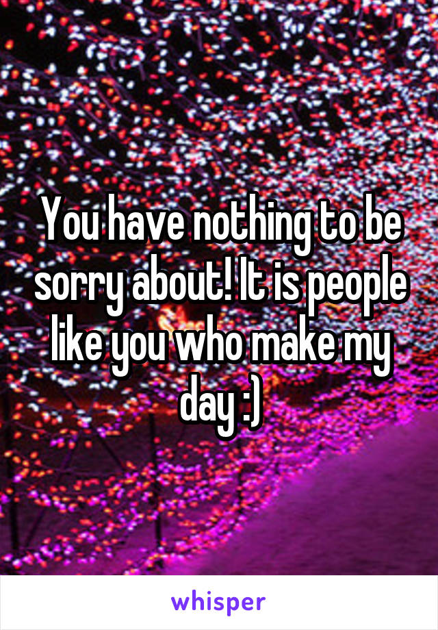 You have nothing to be sorry about! It is people like you who make my day :)