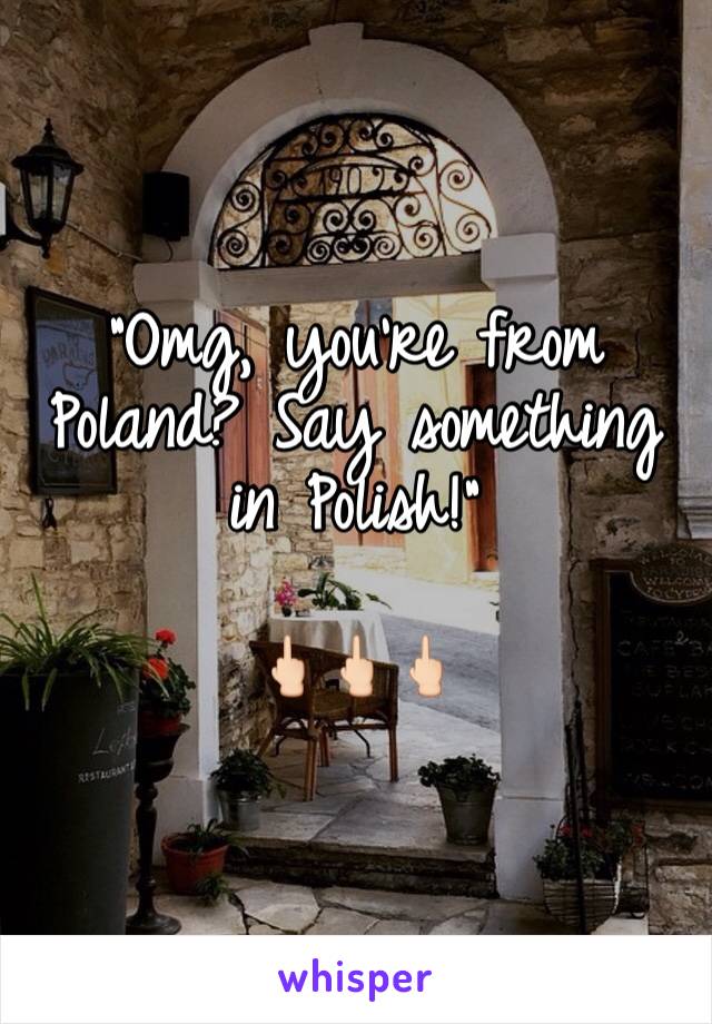 "Omg, you're from Poland? Say something in Polish!"

🖕🏻🖕🏻🖕🏻