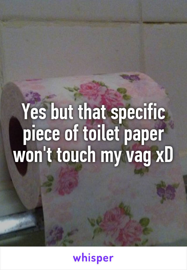 Yes but that specific piece of toilet paper won't touch my vag xD