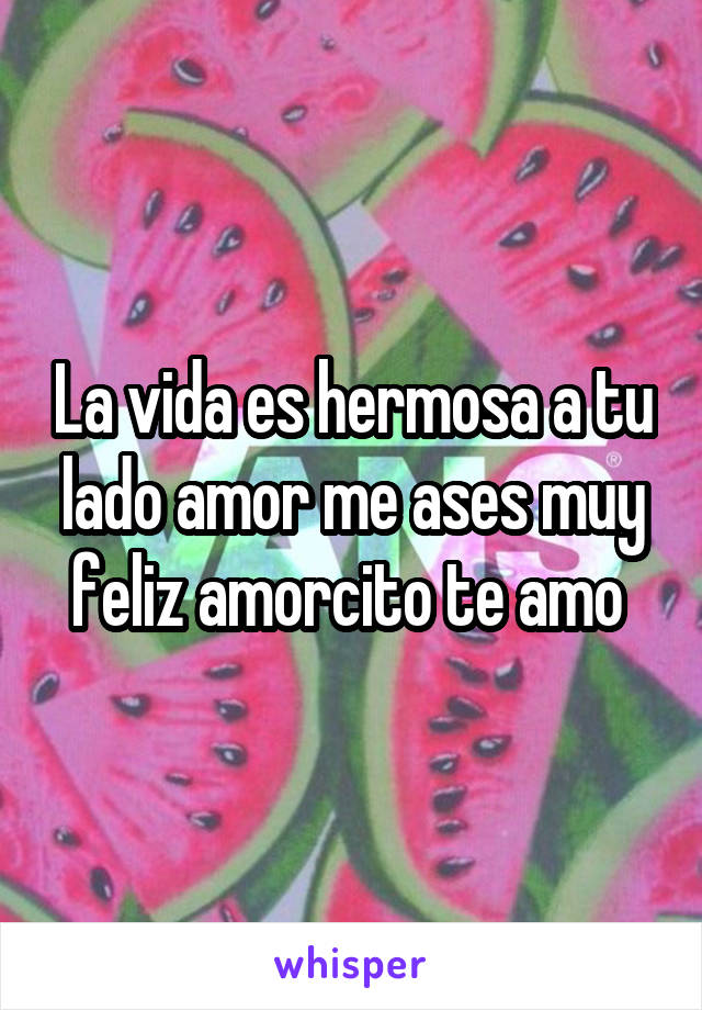 La vida es hermosa a tu lado amor me ases muy feliz amorcito te amo 