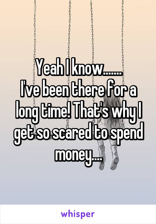 Yeah I know.......
I've been there for a long time! That's why I get so scared to spend money....