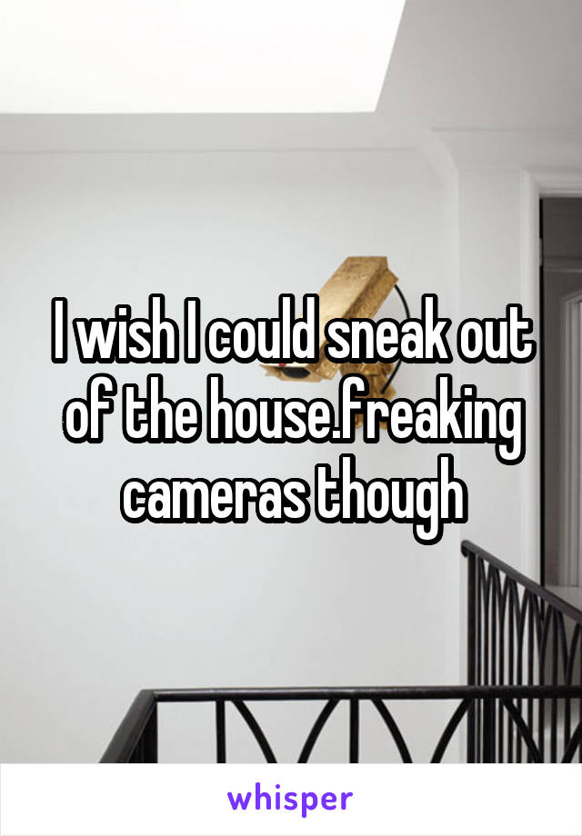 I wish I could sneak out of the house.freaking cameras though