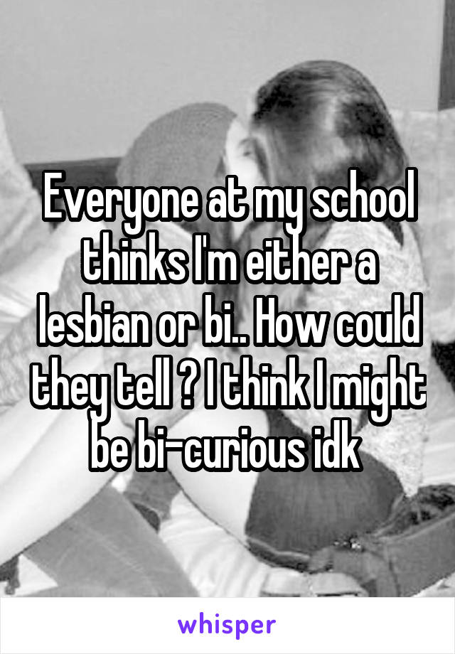 Everyone at my school thinks I'm either a lesbian or bi.. How could they tell ? I think I might be bi-curious idk 