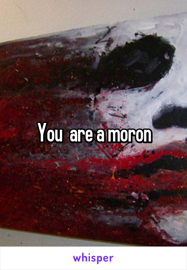 You  are a moron