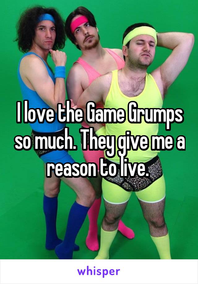 I love the Game Grumps so much. They give me a reason to live. 