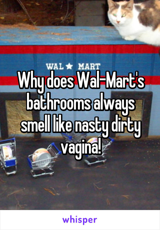 Why does Wal-Mart's bathrooms always smell like nasty dirty vagina!