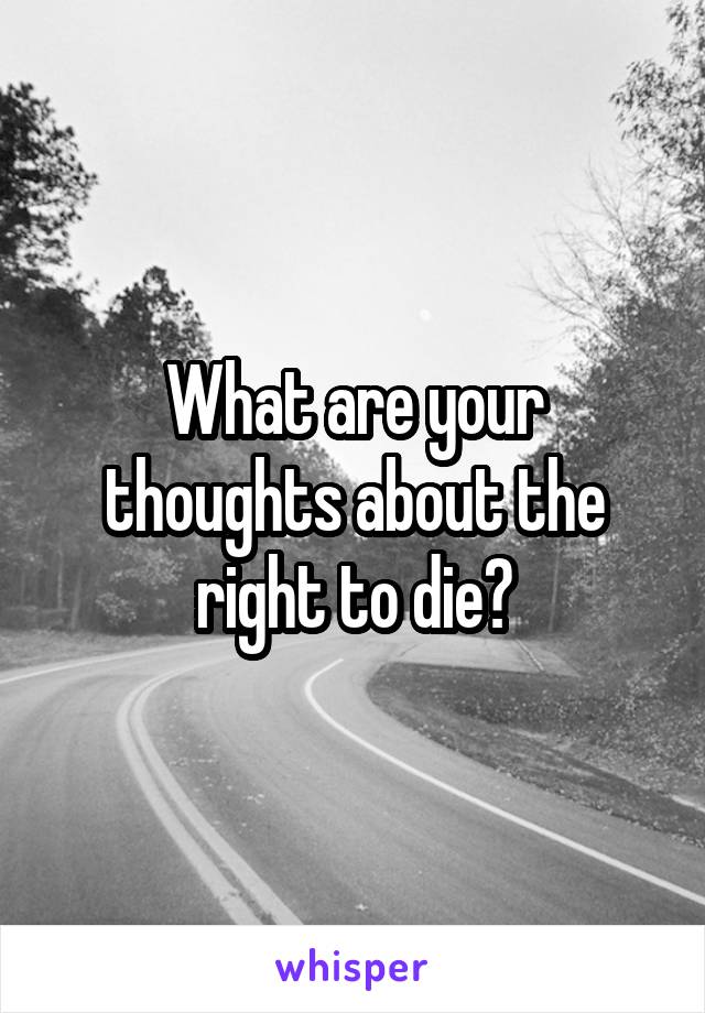 What are your thoughts about the right to die?