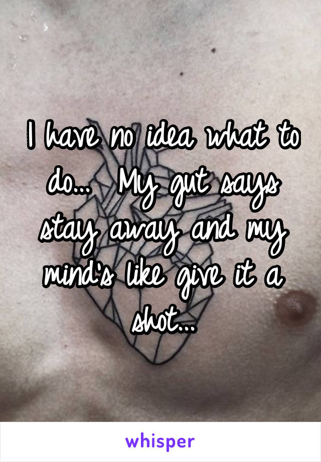 I have no idea what to do...  My gut says stay away and my mind's like give it a shot...