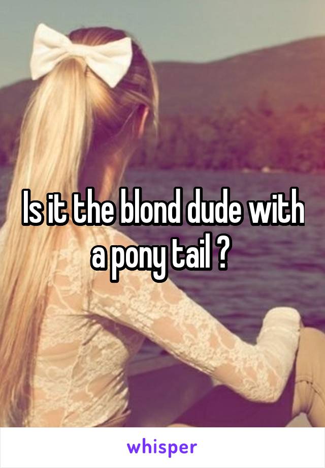 Is it the blond dude with a pony tail ? 