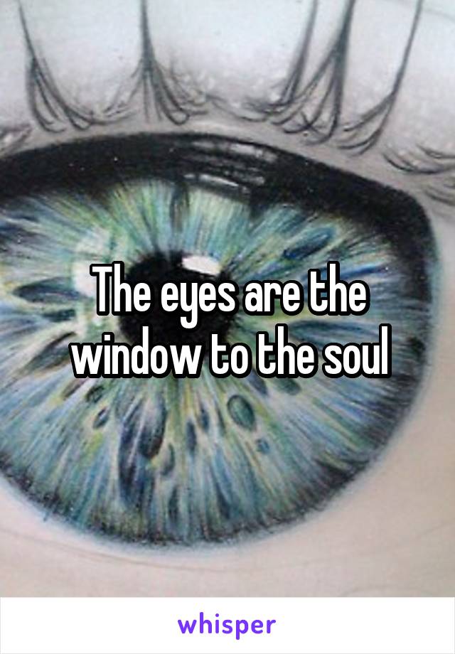 The eyes are the window to the soul