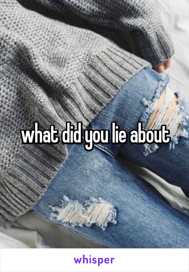 what did you lie about