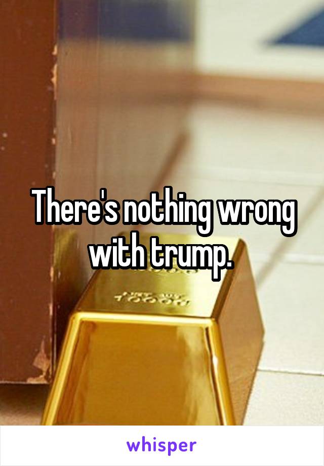 There's nothing wrong with trump. 