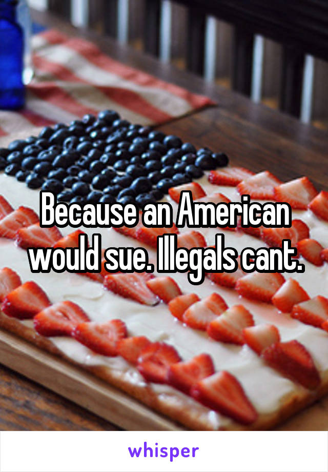 Because an American would sue. Illegals cant.