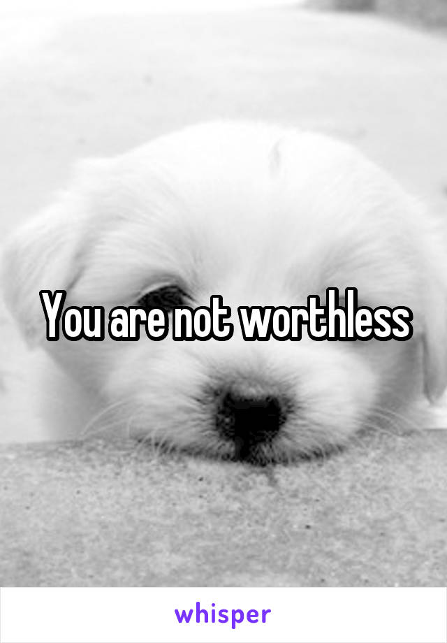 You are not worthless